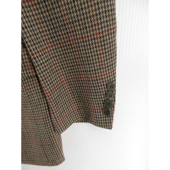 Travel Smith Sport Coat 42 Long Blazer Houndstooth Windowpane Wool - Picture 3 of 13
